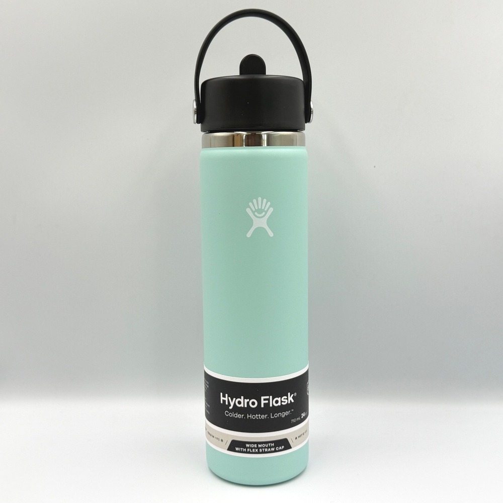 Hydro Flask Water Bottle 24oz Dew Wide Mouth Flex Straw Cap W24BFS441 *NEW * - Picture 4 of 11